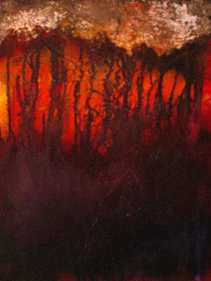 ombre et lumière feu orange rouge. Avec textures blanc vert.
